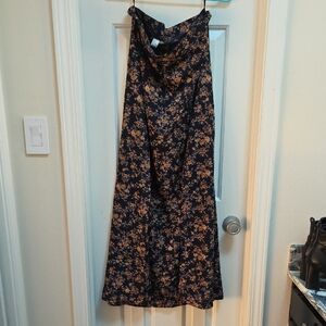 Floral Split Thigh Skirt